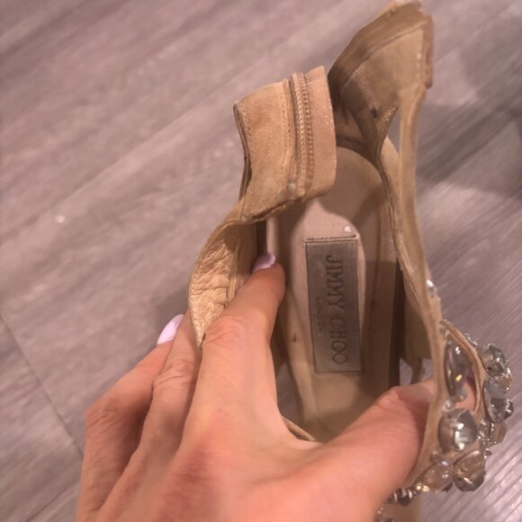 Beige Jimmy Choo Platform Heels - Picture 3 of 6